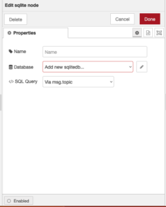 Tutorial: SQLite and Node-RED - Node RED Programming Guide
